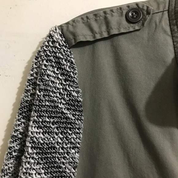 SLOOSH  Khaki Lightweight Safari Jacket w/ Knit Sleeves - Picture 4 of 15